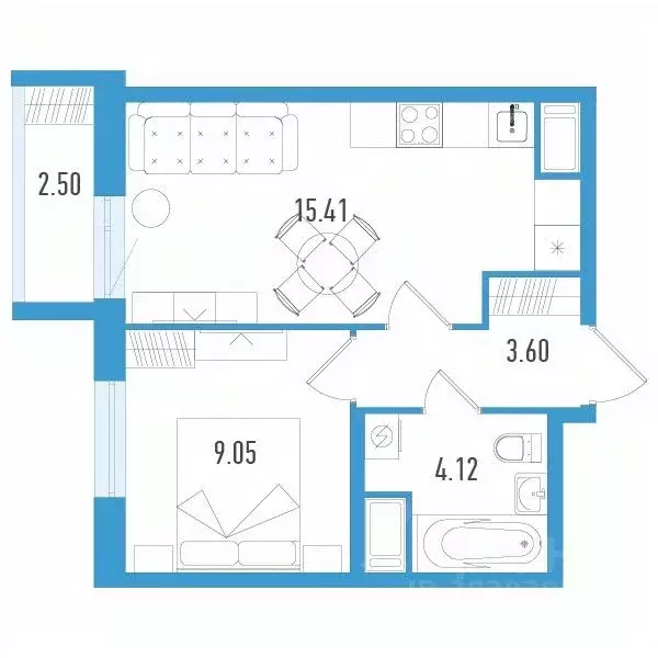 1-к кв. Санкт-Петербург ул. Маршала Казакова, 64к1 (32.93 м) - Фото 0