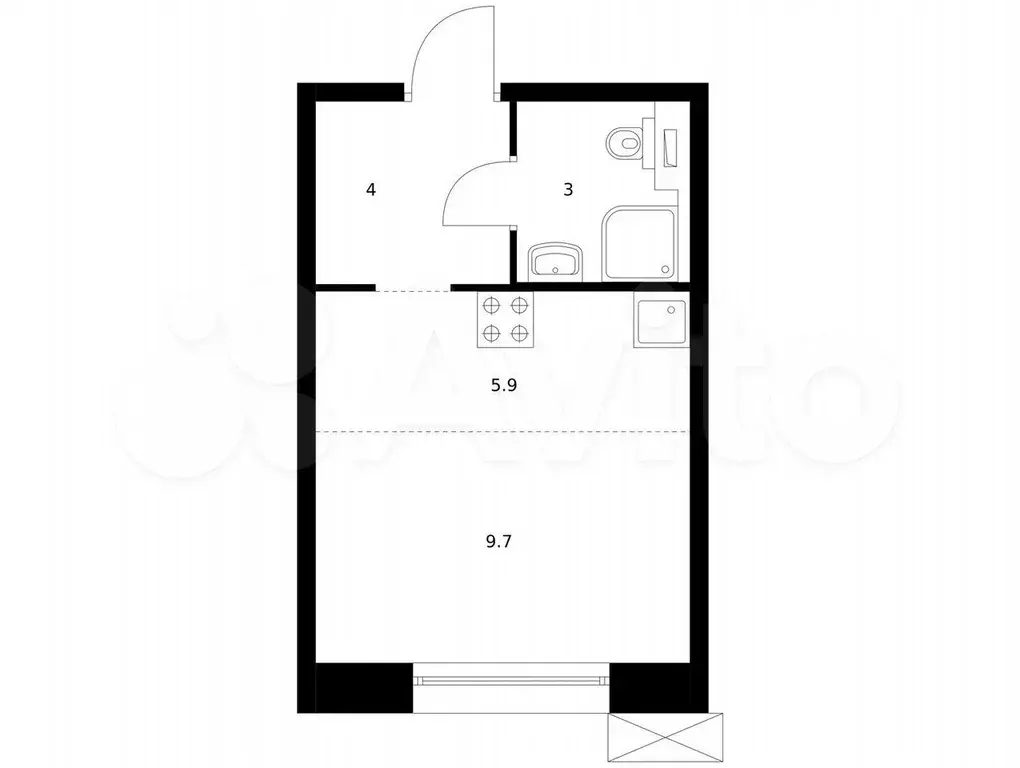 Квартира-студия, 22,6 м, 13/14 эт. - Фото 0