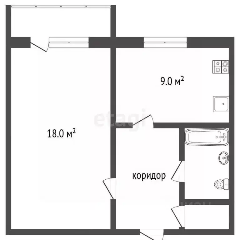 1-к кв. Костромская область, Костромской район, Никольское с/пос, пос. ... - Фото 1