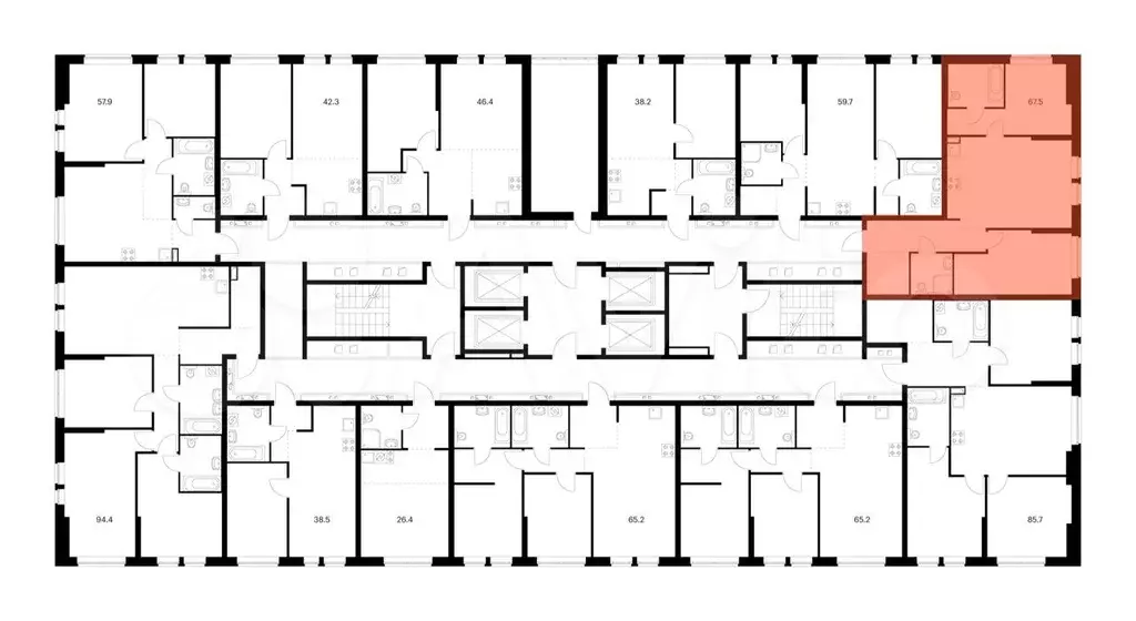 2-к. квартира, 67,5 м, 27/32 эт. - Фото 1