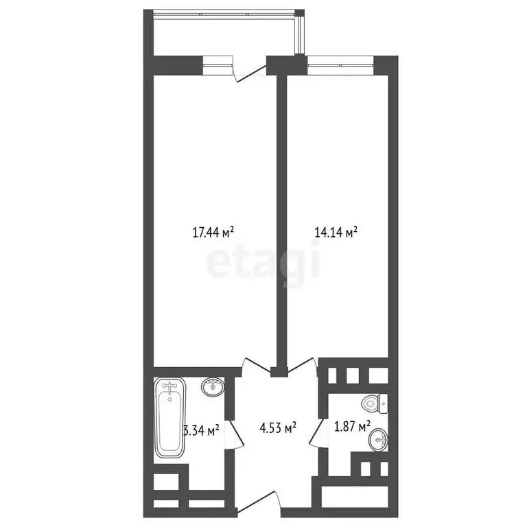 1-комнатная квартира: Воронеж, улица Антонова-Овсеенко, 35С (42.11 м) - Фото 1