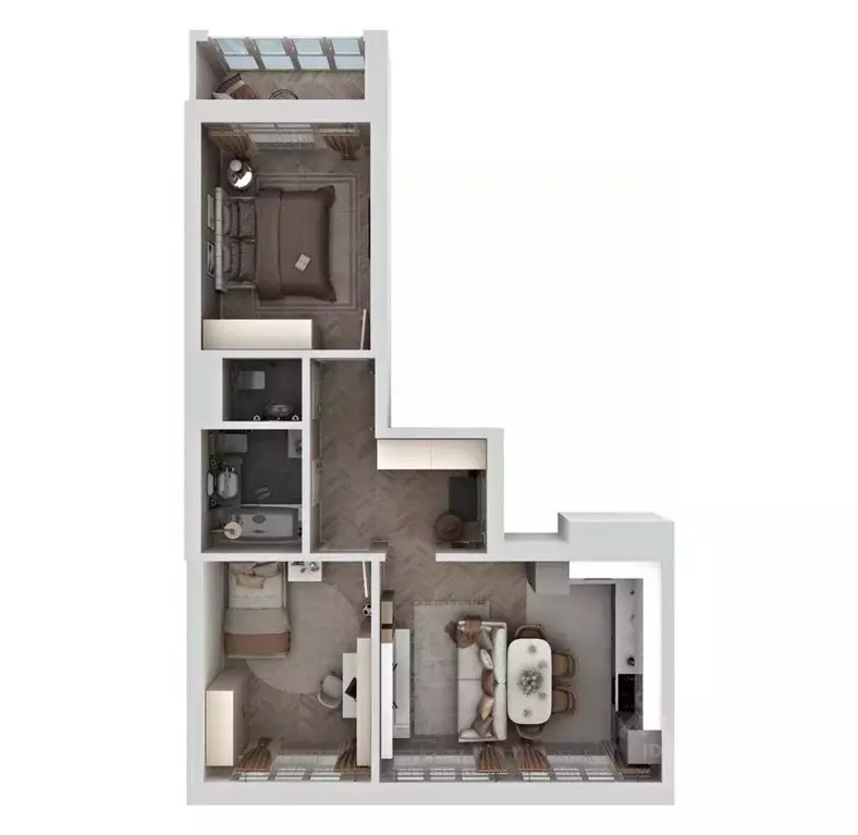 2-к кв. Ханты-Мансийский АО, Ханты-Мансийск ул. Доронина, 7 (57.49 м) - Фото 2