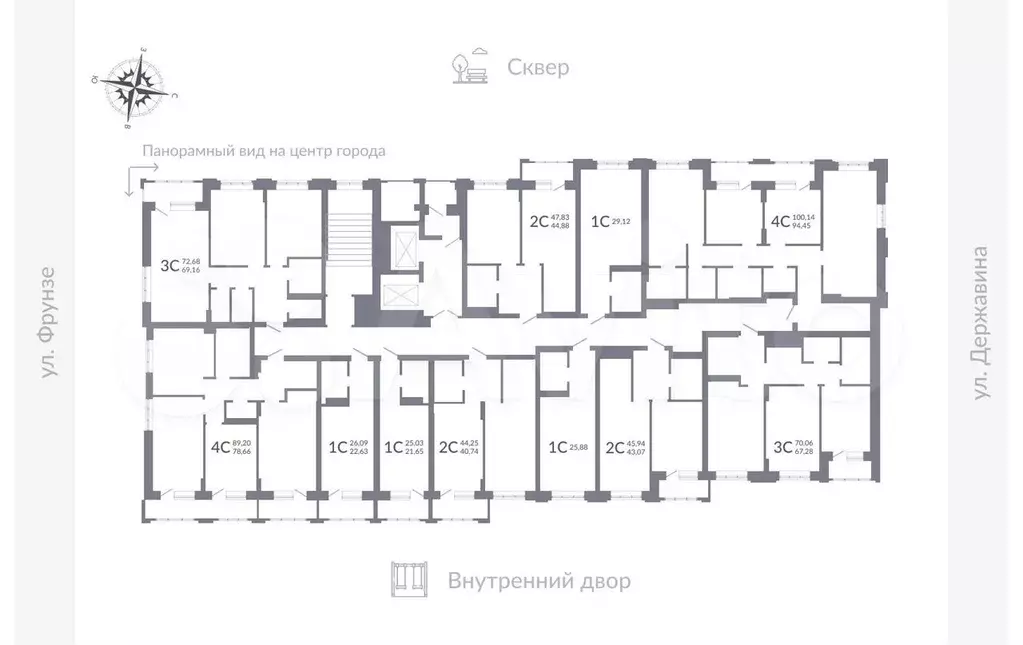 2-к. квартира, 67,3 м, 23/25 эт. - Фото 1