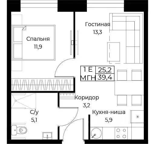 1-к кв. Москва ул. Наметкина, 10Д (39.4 м) - Фото 1