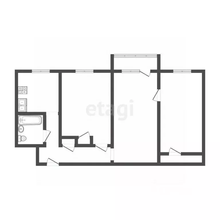 3-к кв. Кемеровская область, Прокопьевск просп. Ленина, 29 (57.0 м) - Фото 2