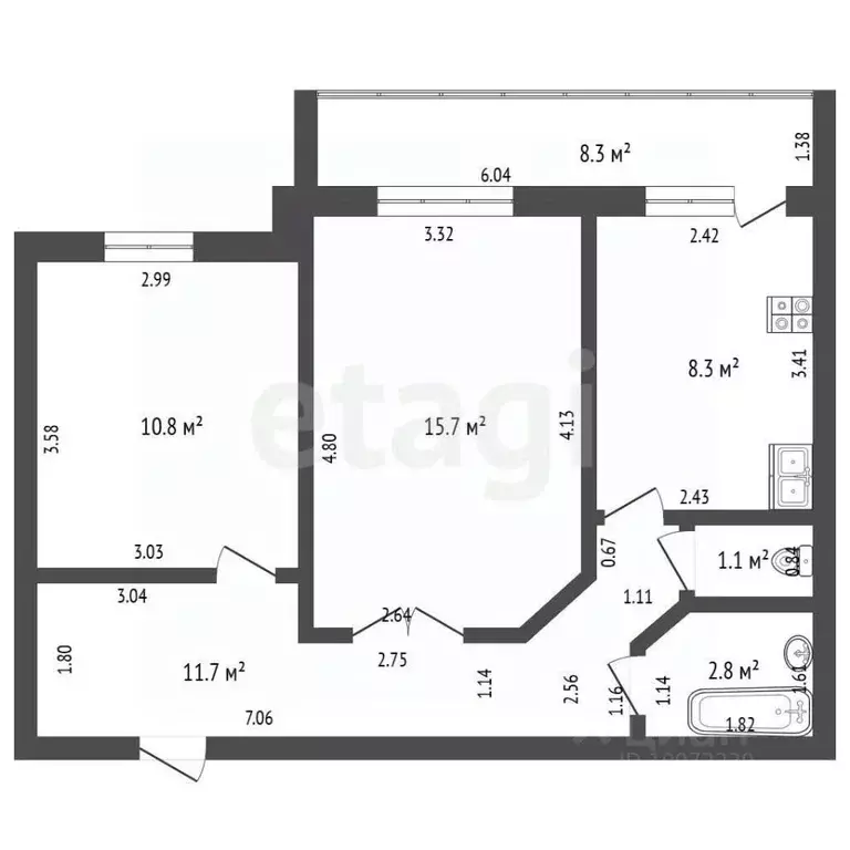 2-к кв. Башкортостан, Стерлитамак ул. Артема, 100 (50.4 м) - Фото 2