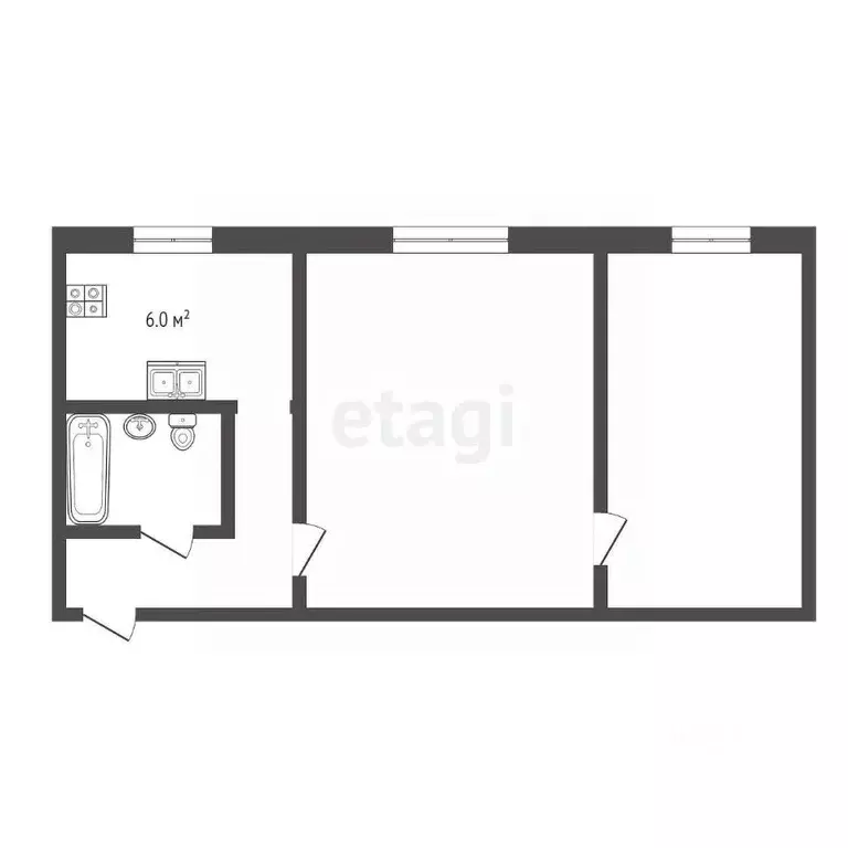 2-к кв. Владимирская область, Муром ул. Пушкина, 15 (42.8 м) - Фото 1
