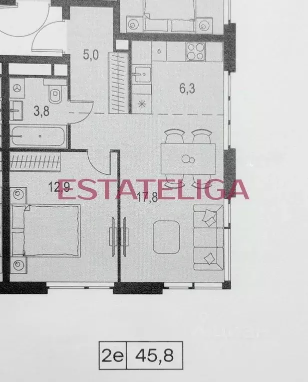 2-к кв. Москва Левел Мичуринский жилой комплекс, к7 (45.8 м) - Фото 2