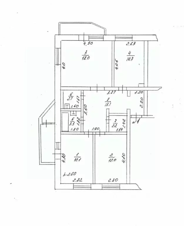 3-к кв. Башкортостан, Благовещенск ул. Чистякова, 32 (74.1 м) - Фото 2