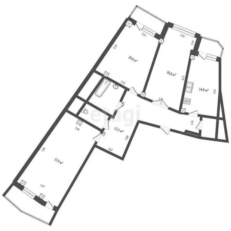 3-комнатная квартира: Белгород, Академическая улица, 23А (119.7 м) - Фото 0