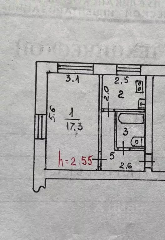 1-к кв. Коми, Сыктывкар ул. Чернова, 20 (31.0 м) - Фото 1