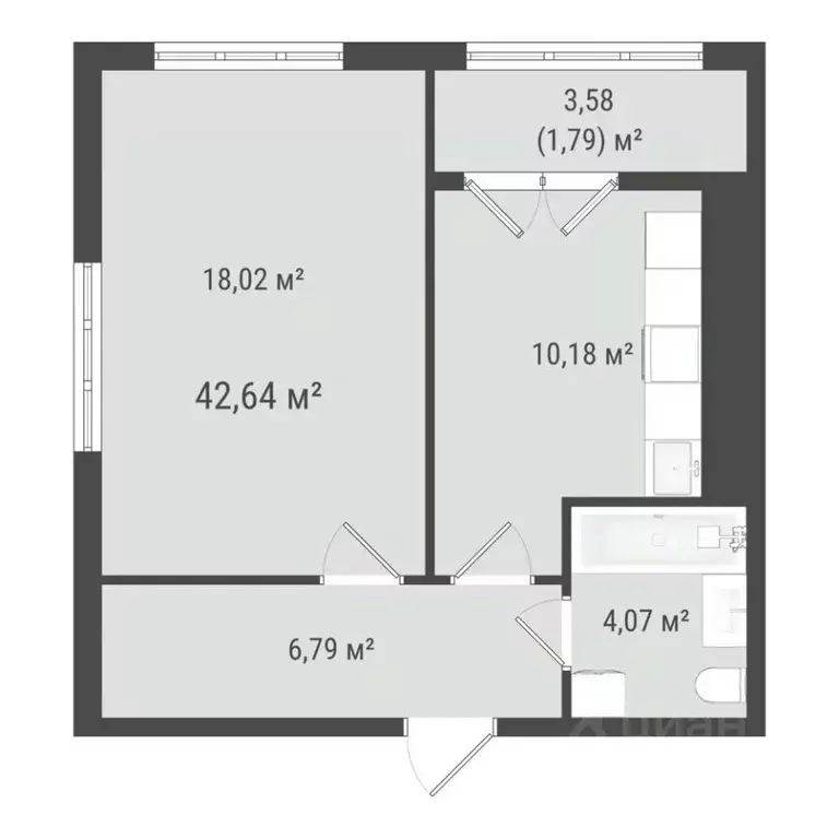1-к кв. Сахалинская область, Южно-Сахалинск Хомутово п/р,  (40.85 м) - Фото 0
