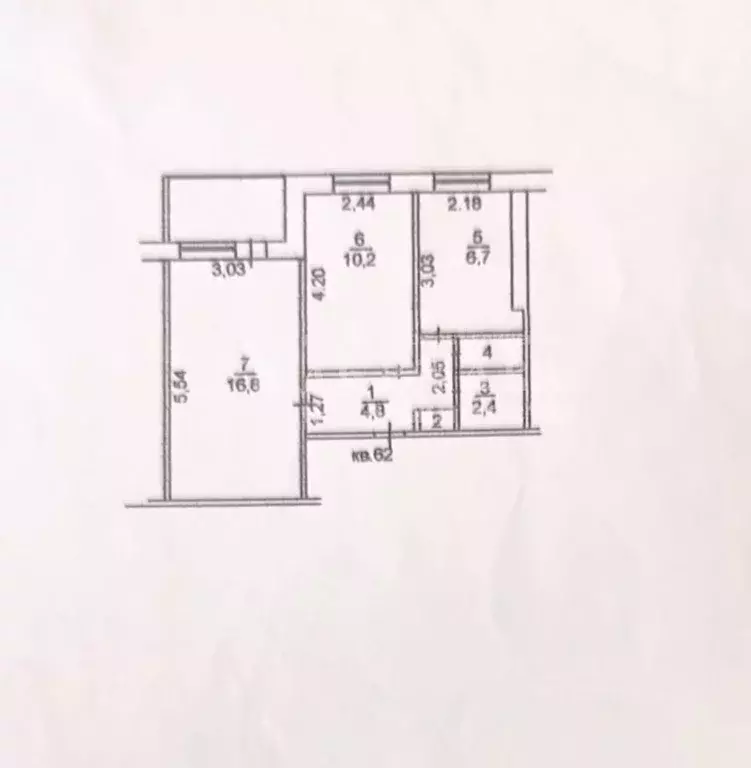2-к кв. Кемеровская область, Кемерово Октябрьский просп., 7 (44.0 м) - Фото 2