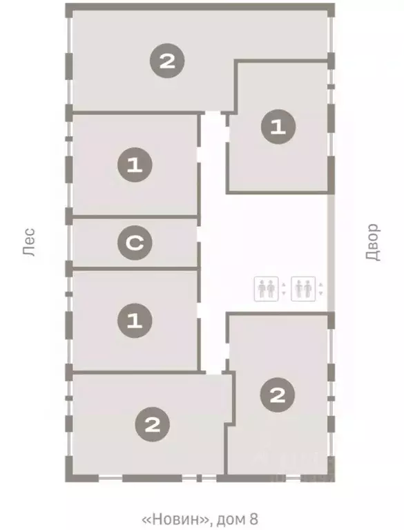 2-к кв. Ханты-Мансийский АО, Сургут 35-й мкр, Квартал Новин жилой ... - Фото 2