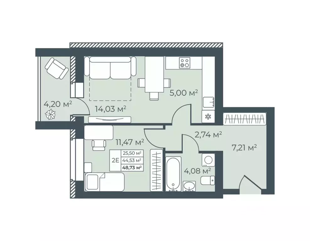 2-к кв. Воронежская область, Бобров  (48.73 м) - Фото 1