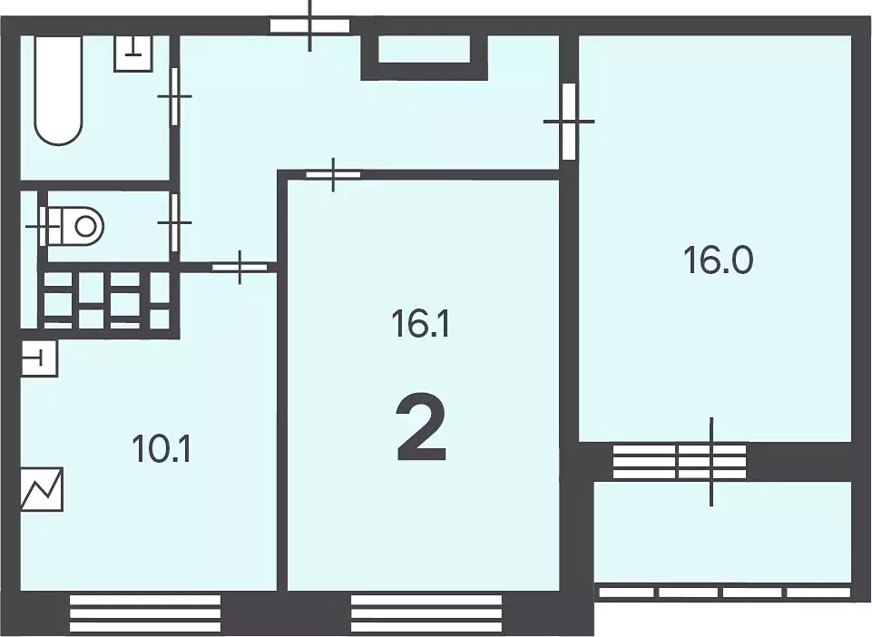 Продаётся 2-к квартира, 54.3 м - Фото 0