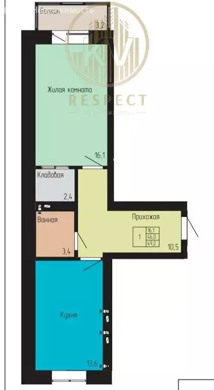 1-комнатная квартира: Ессентуки, Никольская улица, 27/7Б (49.2 м) - Фото 1