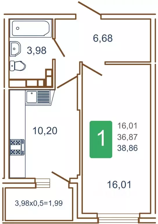 1-к кв. Краснодарский край, Краснодар ул. Кирилла Россинского, 3/1к1 ... - Фото 0