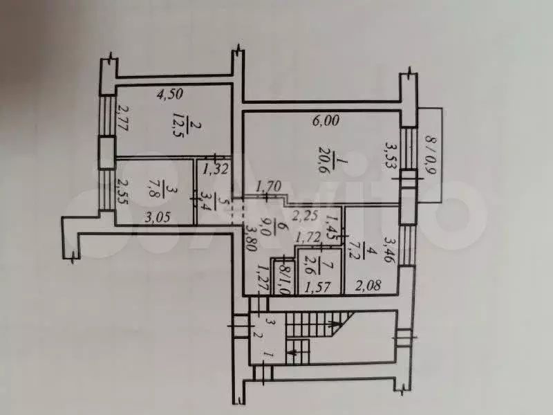 3-к. квартира, 64,1 м, 1/3 эт. - Фото 0