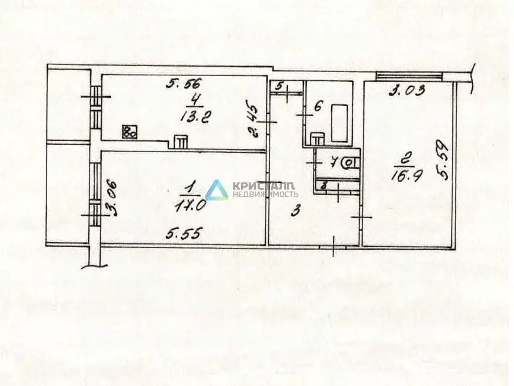 2-к кв. Мурманская область, Мурманск ул. Свердлова, 42к3 (68.7 м) - Фото 1