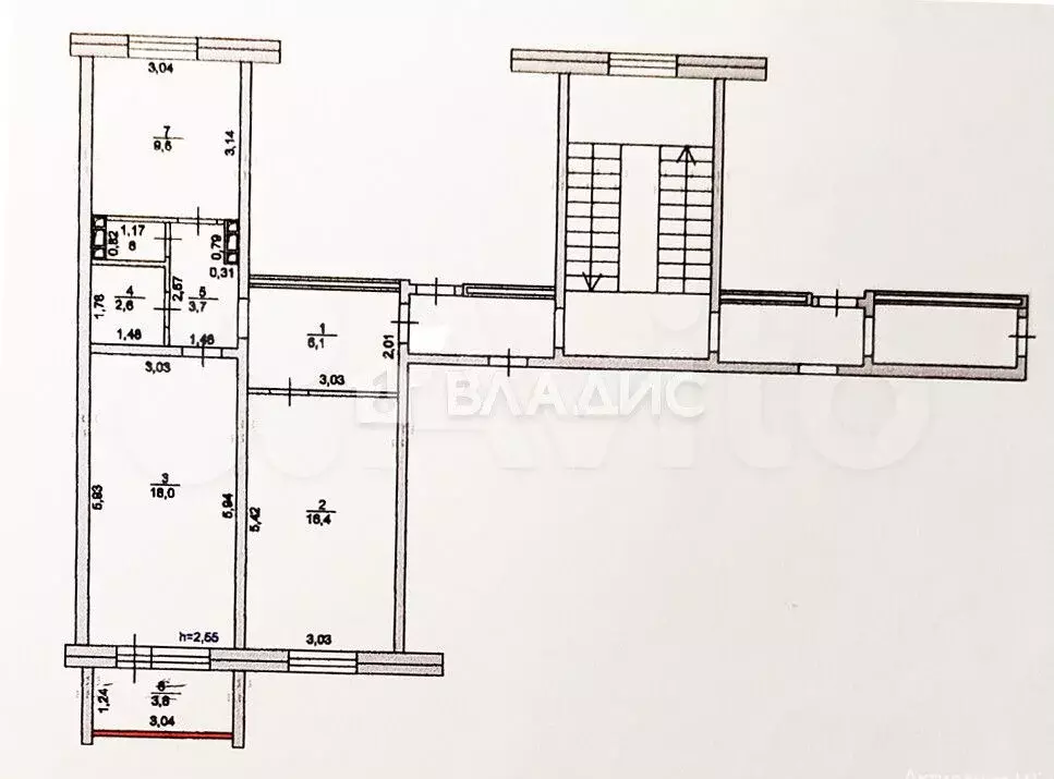 2-к. квартира, 57,3 м, 2/5 эт. - Фото 0