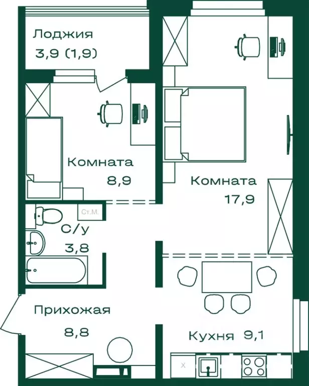 2-к кв. Алтай, Майминский район, с. Майма  (50.4 м) - Фото 0