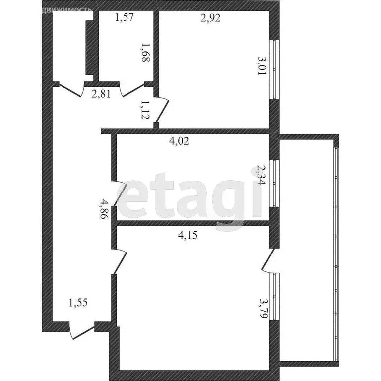 2-комнатная квартира: Тобольск, 7-й микрорайон, 46 (69.7 м) - Фото 1