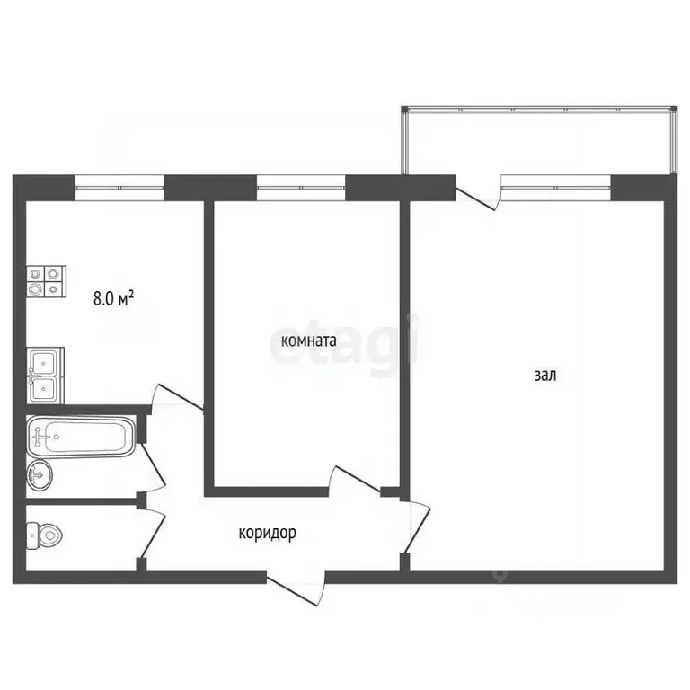2-к кв. Камчатский край, Елизово ул. Рябикова, 7 (47.3 м) - Фото 1
