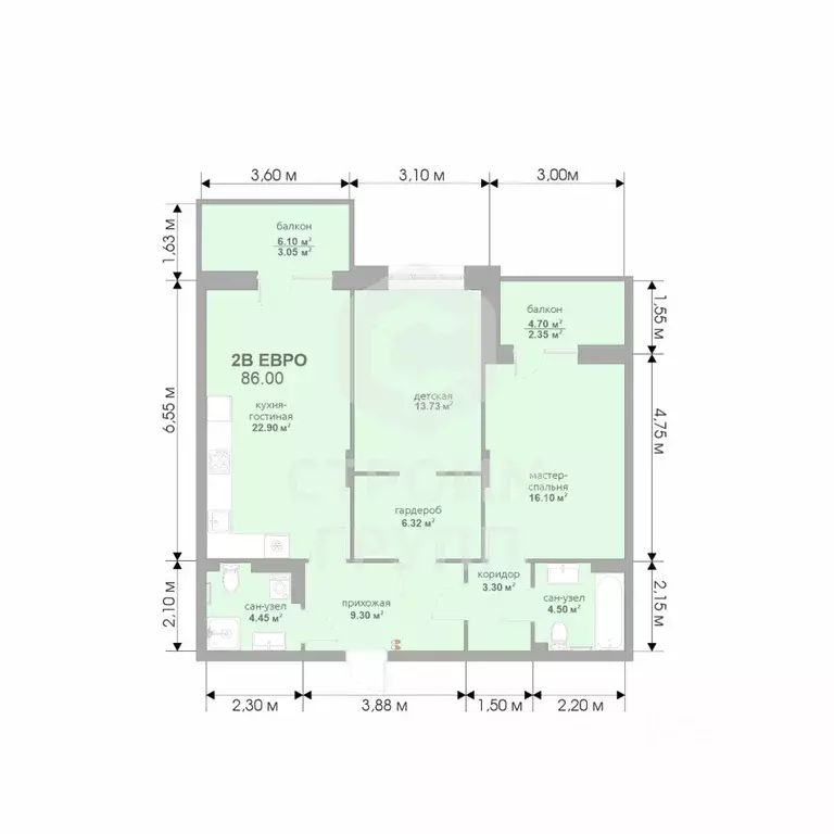 2-к кв. Владимирская область, Владимир Текстильщик СНТ,  (85.5 м) - Фото 1