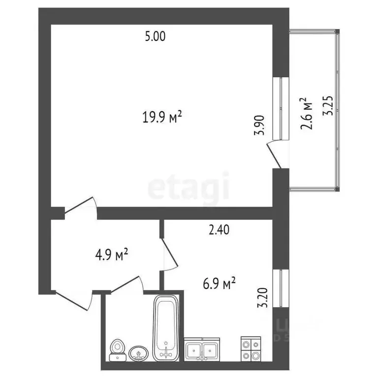 1-к кв. Ростовская область, Аксай ул. Платова, 8 (32.0 м) - Фото 1