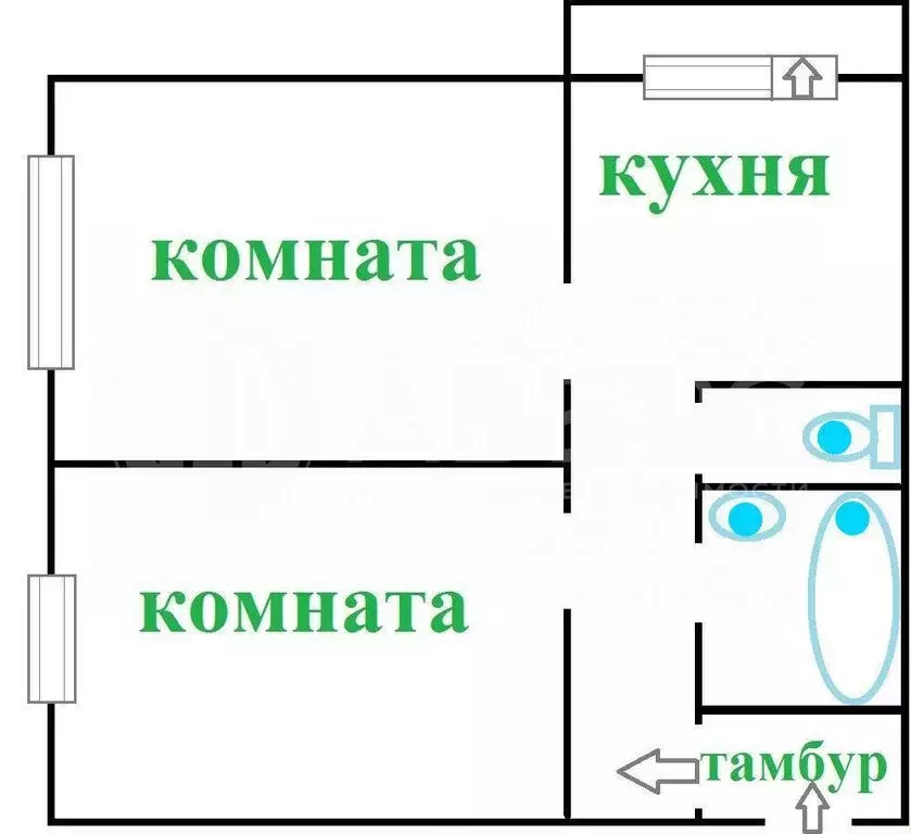 2-комнатная квартира: Муром, улица Куликова, 25 (52 м) - Фото 1