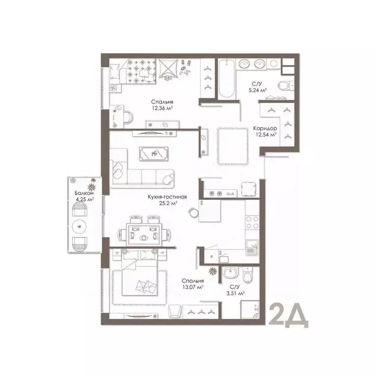 2-к кв. Рязанская область, Рязанский муниципальный округ, с. Дядьково ... - Фото 1