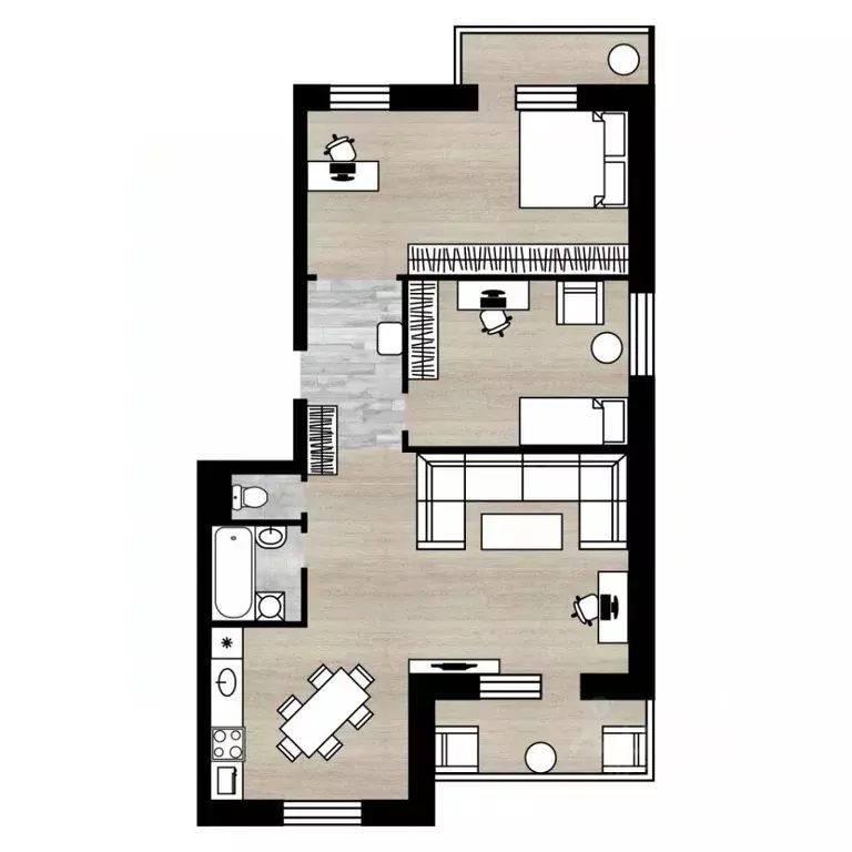 3-к кв. Ярославская область, Ярославль Тутаевское ш., 107 (82.7 м) - Фото 2