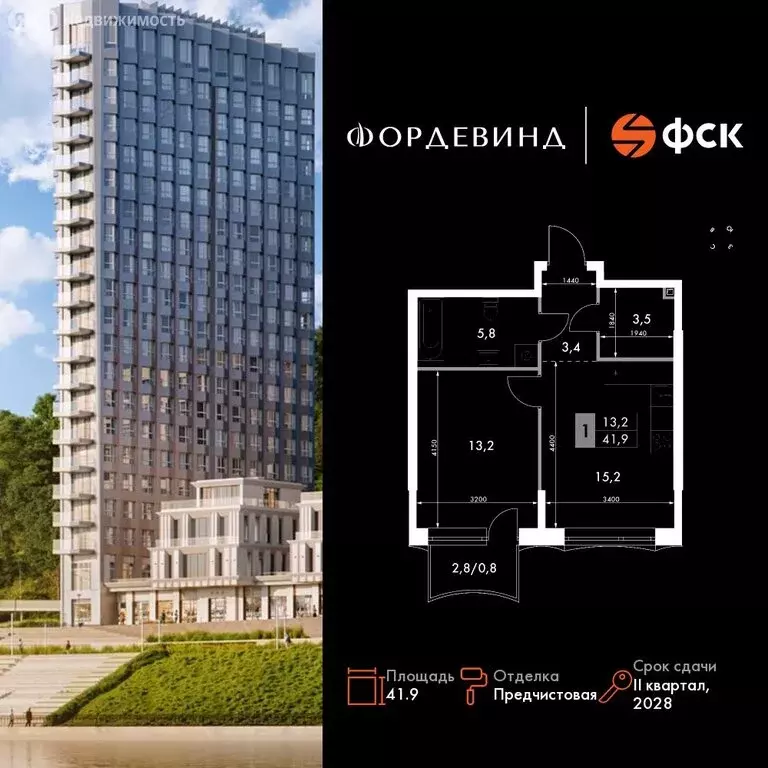 1-комнатная квартира: Нижний Новгород, историческая территория Старый ... - Фото 1