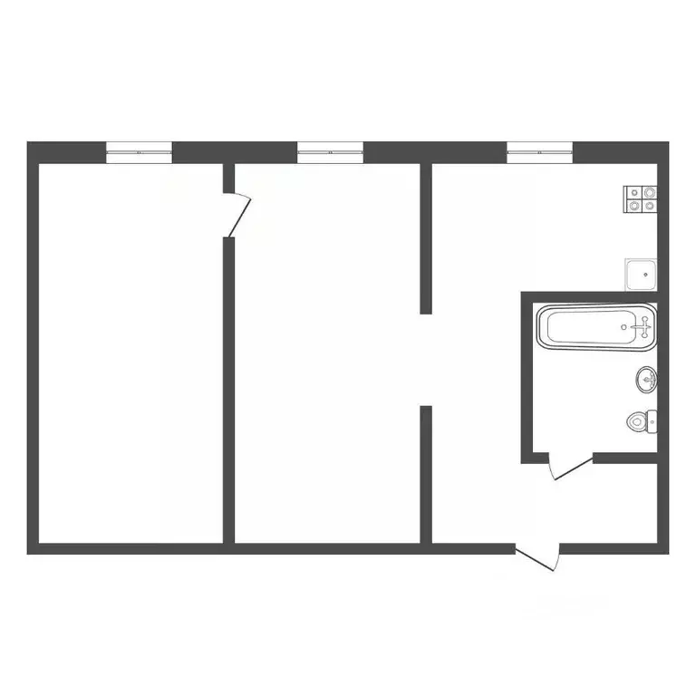 2-к кв. Тульская область, Тула ул. Комарова, 49А (50.0 м) - Фото 2