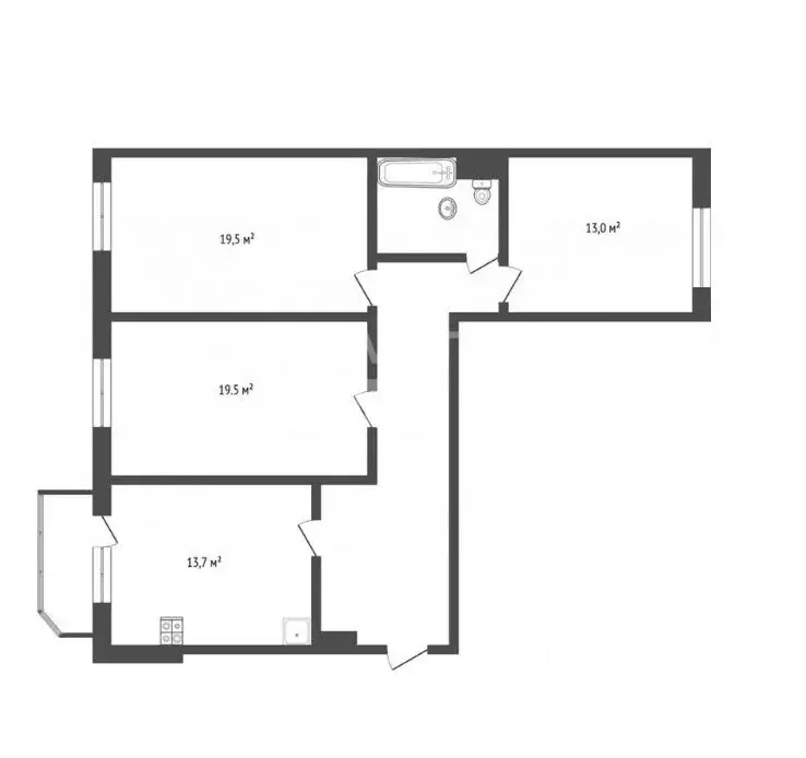 3-к кв. Тюменская область, Тюмень ул. 30 лет Победы, 14 (91.0 м) - Фото 2