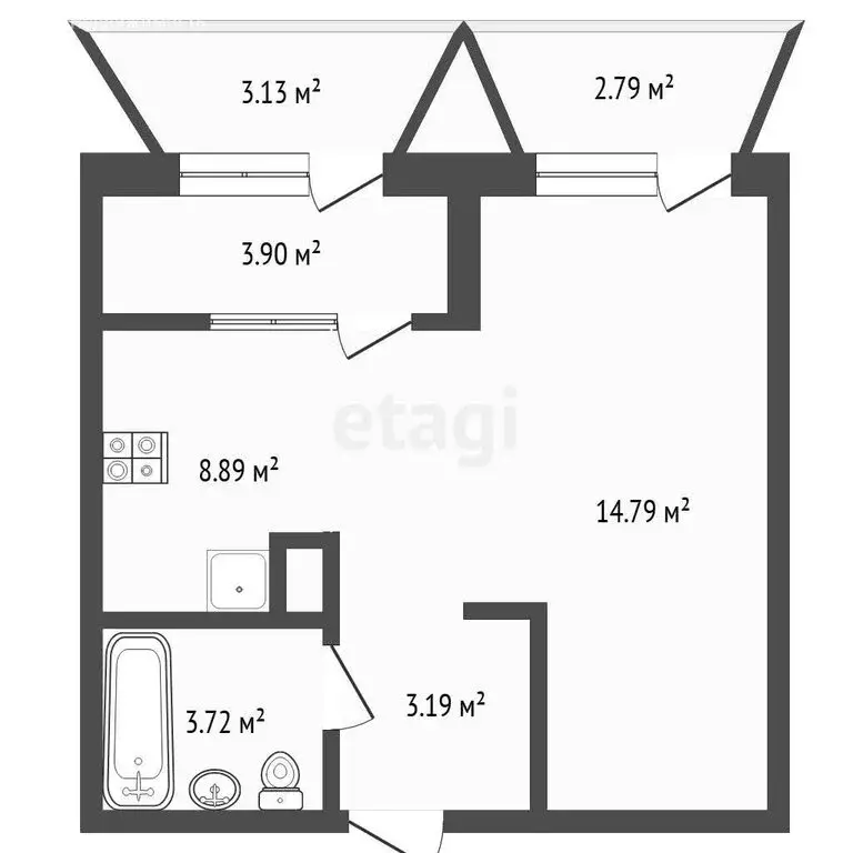 Квартира-студия: Тюмень, улица Бориса Прудаева, 7 (40.41 м) - Фото 1