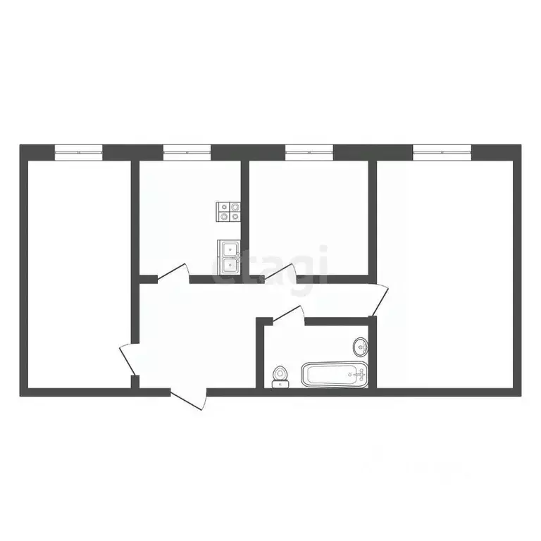 3-к кв. Тамбовская область, Мичуринск ул. Мира, 6 (67.1 м) - Фото 1