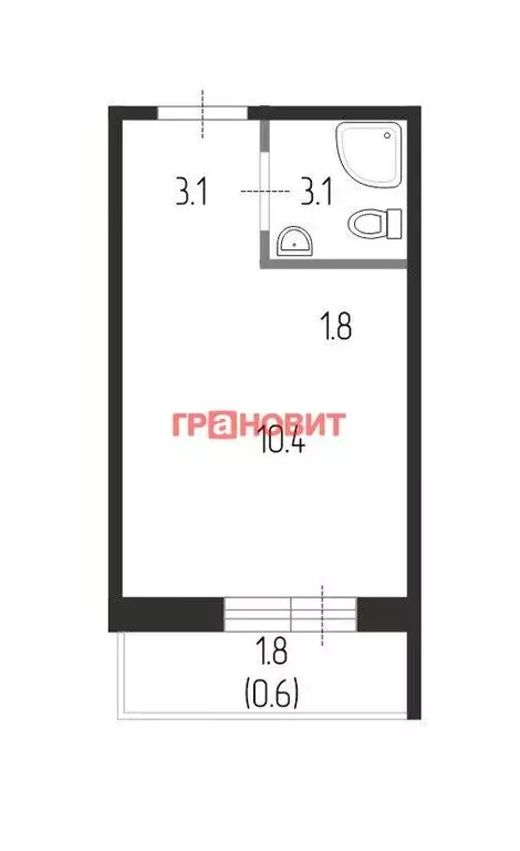 1-комнатная квартира: новосибирск, ул. спортивная, стр. 42 (22 м) - Фото 0