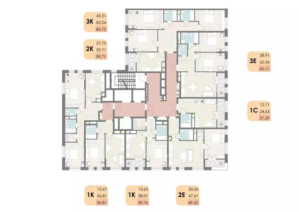Квартира, 2 комнаты, 49.42 м - Фото 2