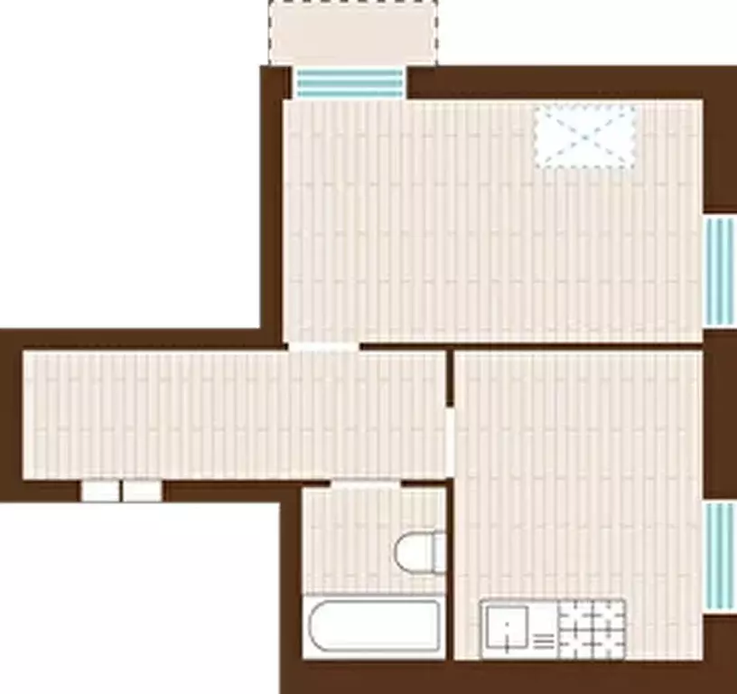 1-к кв. Калининградская область, Гурьевский муниципальный округ, пос. ... - Фото 1