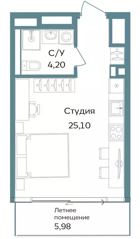 Квартира-студия: Республика Крым, Саки, курортный кластер Темпо (35.28 ... - Фото 0
