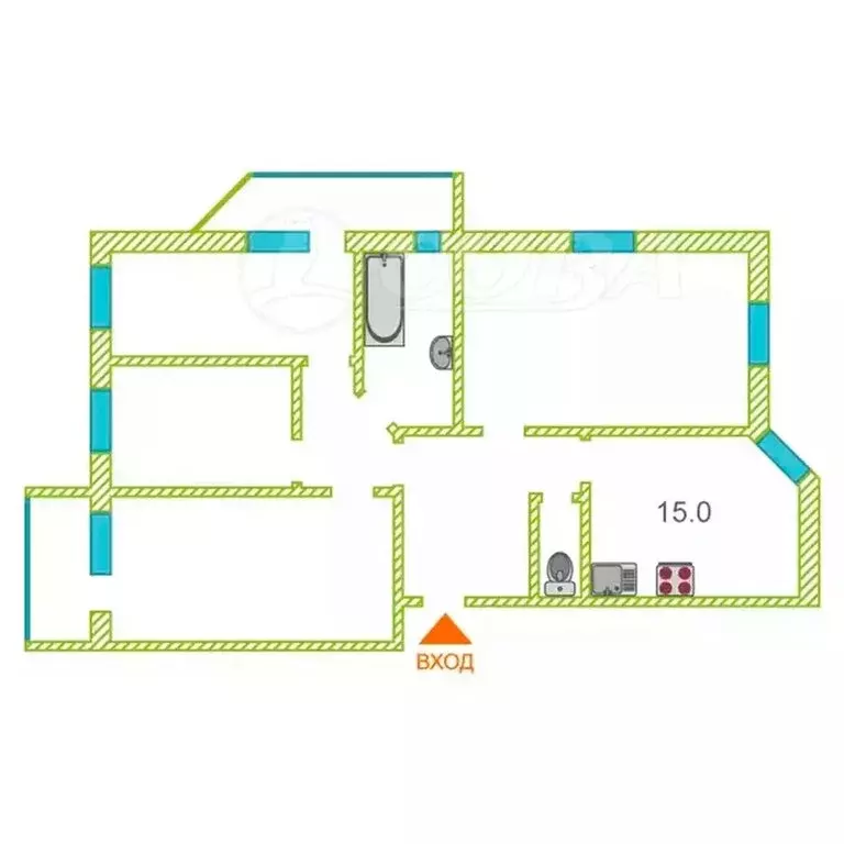 4-комнатная квартира: Тюмень, Севастопольская улица, 2к4 (113 м) - Фото 2