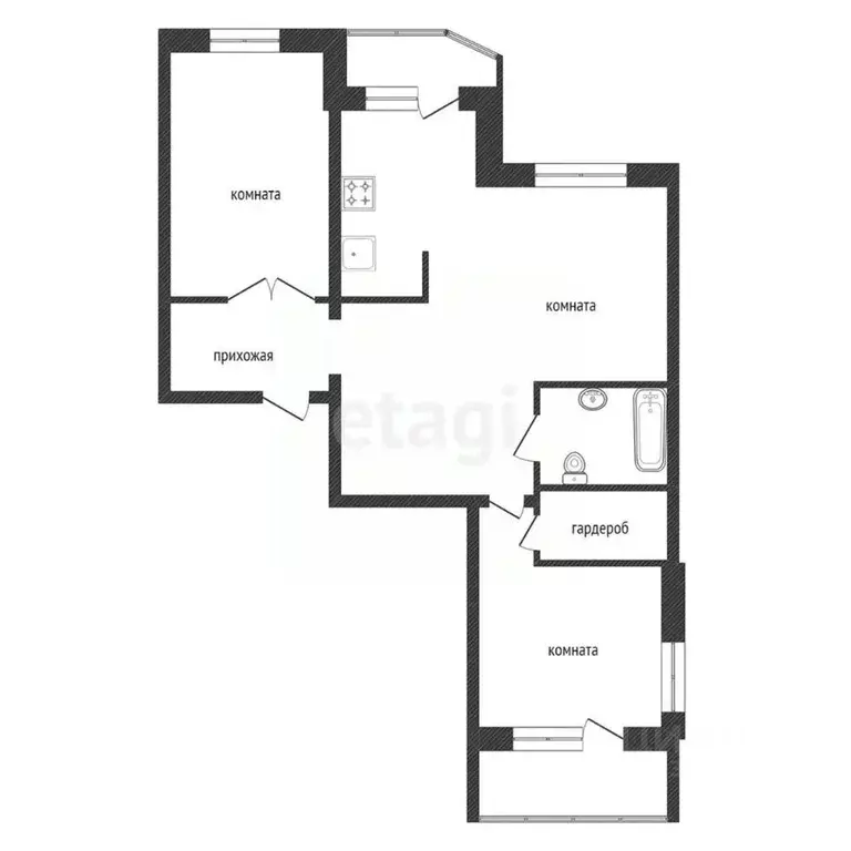 3-к кв. Красноярский край, Красноярск ул. Алексеева, 21 (90.4 м) - Фото 2