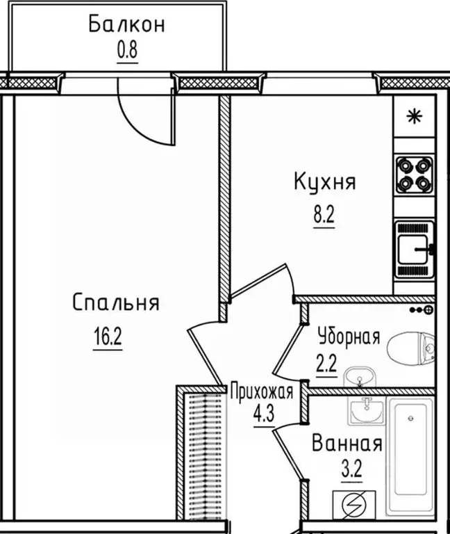 1-к кв. Новгородская область, Старая Русса ул. Чапаева, 2 (34.9 м) - Фото 1