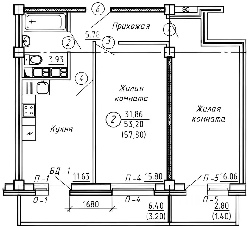 2-к кв. Кировская область, Киров ул. Анжелия Михеева, 18А (57.9 м) - Фото 2