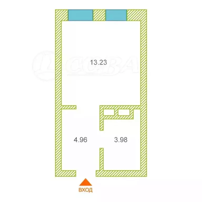 Квартира-студия: Тюмень, Полевая улица, 108 (22 м) - Фото 0