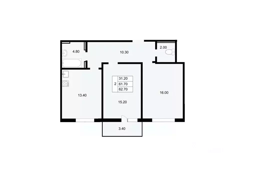 2-к кв. Краснодарский край, Краснодар ул. Героев-Разведчиков, 11 (62.7 ... - Фото 0