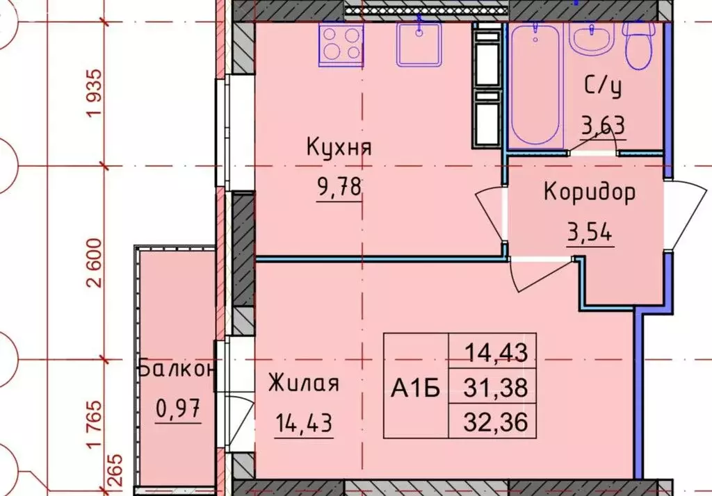 1-комнатная квартира: Ярославль, Пашуковская улица, 9 (32.36 м) - Фото 2