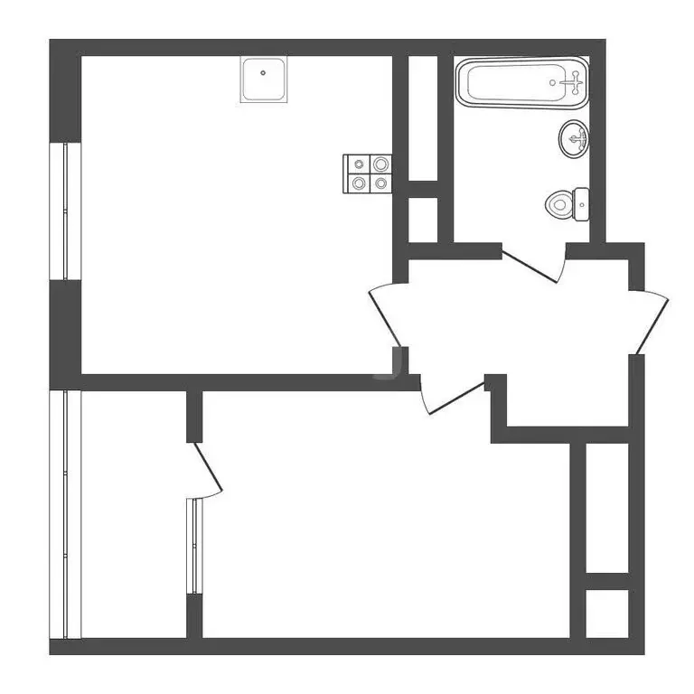 1-комнатная квартира: посёлок Горелки, Большая улица, 6/1 (33.3 м) - Фото 1